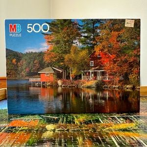 VTG! Milton Bradley Moose Pond, ME 500 Piece Puzzle